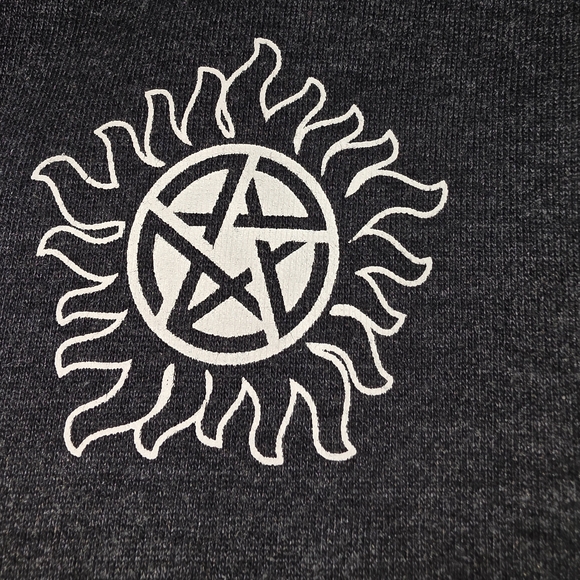 Supernatural Join the Hunt Varsity‎ Hoodie Jacket Large Gray Purple Winchester - Picture 3 of 9